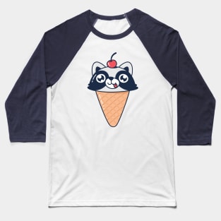 RACCONE (Raccoon + Cone) Baseball T-Shirt